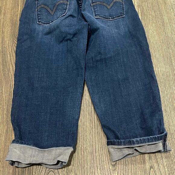 Levi's Womens 515 Cuffed Denim Capris Jeans Mid Rise Stretch Dark Wash Blue Sz 4 - Picture 11 of 11